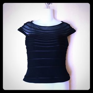 Tadashi Shoji evening top black petite size small